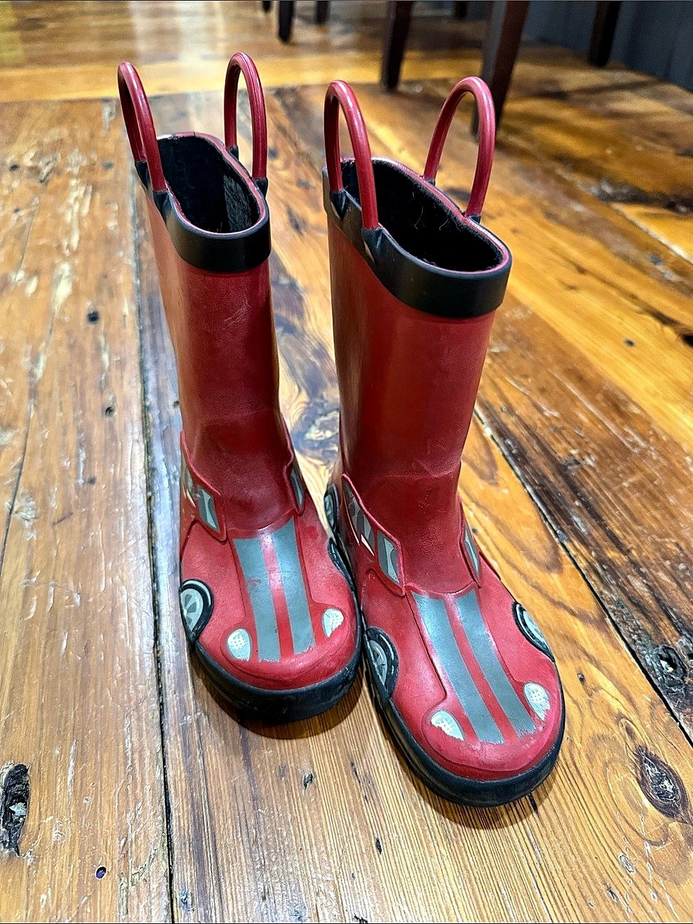 Western Chief Kids Red & Black Car Rain Boots size 10